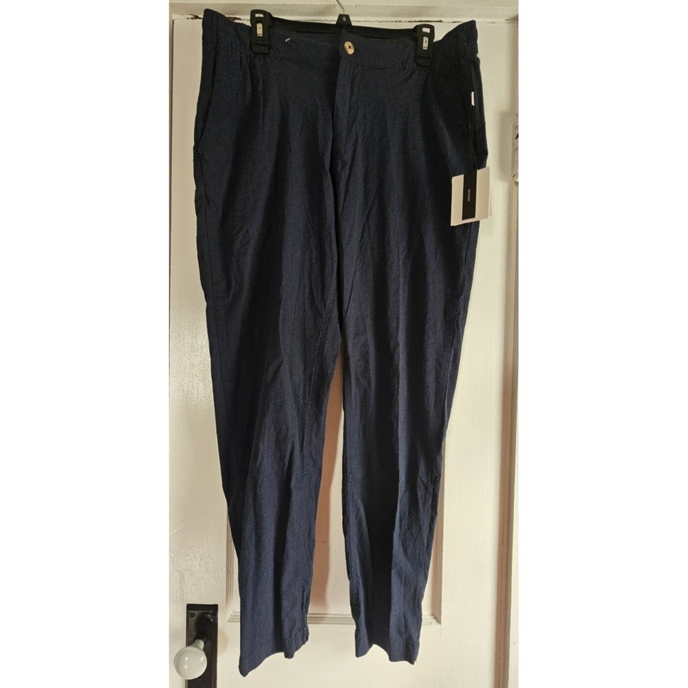 NWT Onia jogger Mens L seersucker jogger pant blue zip‎ fly drawstring